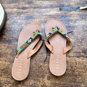 Esprit beaded flip flops size 8